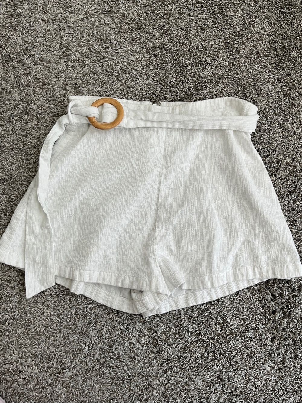 Showpo Belted High Waisted White Shorts - Picture 3 of 6
